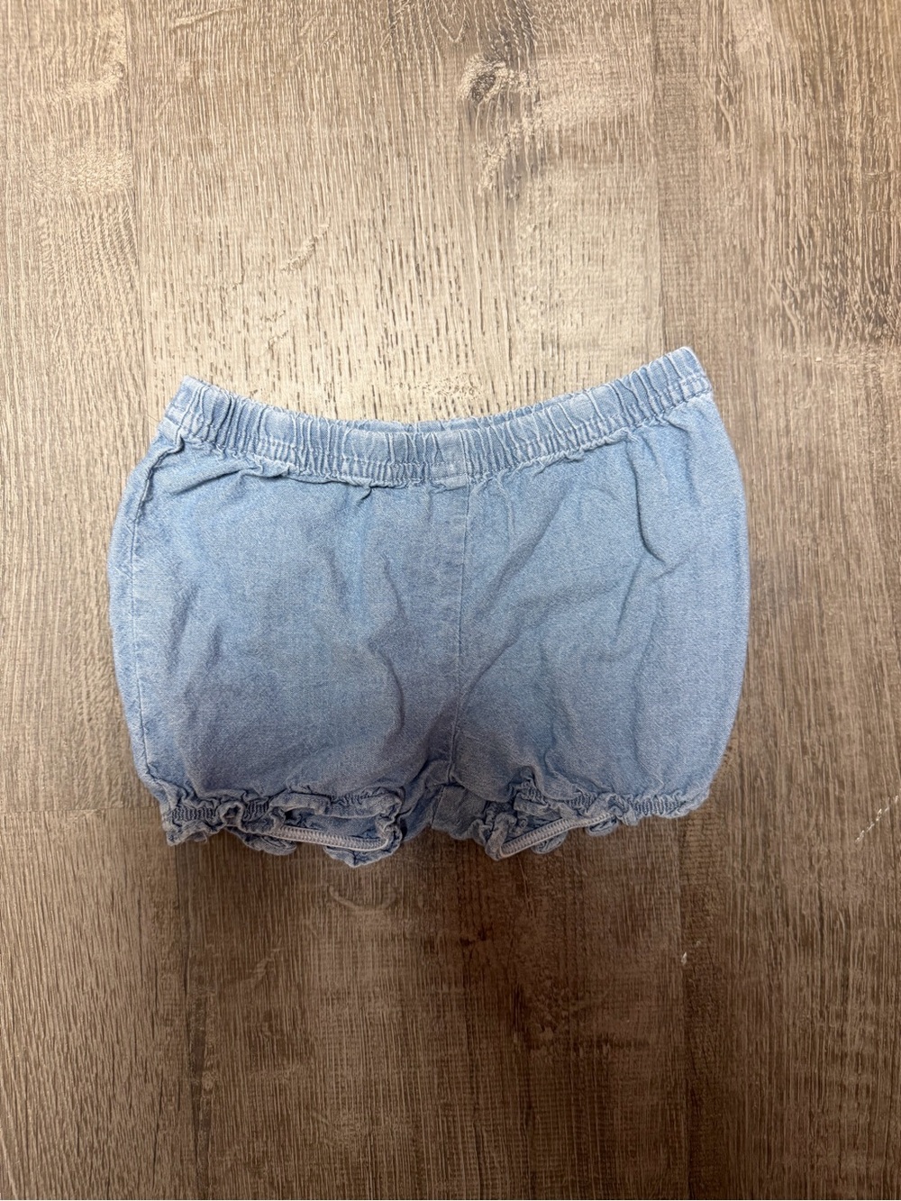 Carter's Light Blue Denim High-Waist Ruffle Hem Shorts